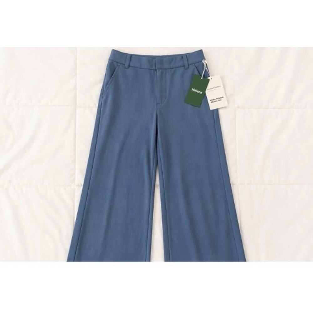 Halara Wide Leg Pants Womens Large Blue High Rise Stretch Work Casual NWT